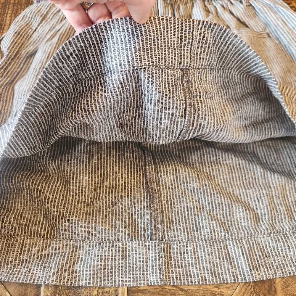 NWT LOFT Stripe Paperbag Pocket Skirt tie Front Gray And White Size 2 - Picture 6 of 9